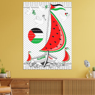 Frihet Global Sumud Flotilla Boats till Gaza Canvastryck