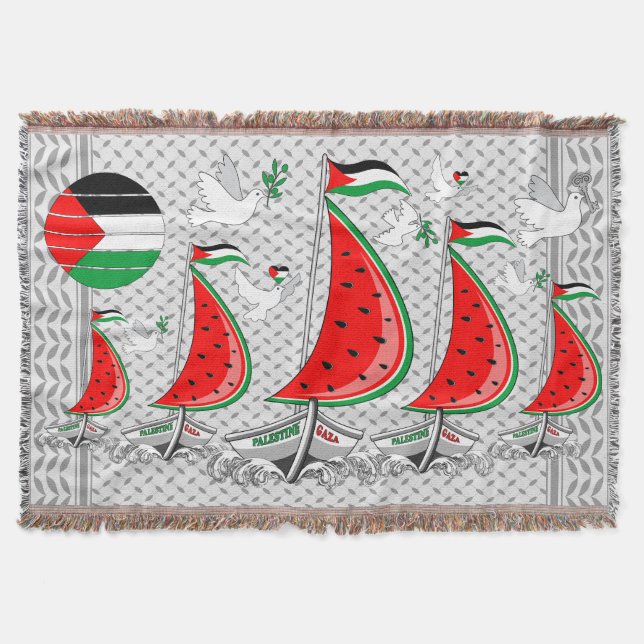 Frihet Global Sumud Flotilla Boats till Gaza Filt (Framsidan)