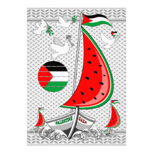 Frihet Global Sumud Flotilla Boats till Gaza Fototryck