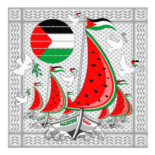 Frihet Global Sumud Flotilla Boats till Gaza Fototryck