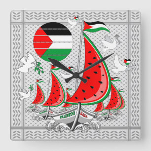 Frihet Global Sumud Flotilla Boats till Gaza Fyrkantig Klocka