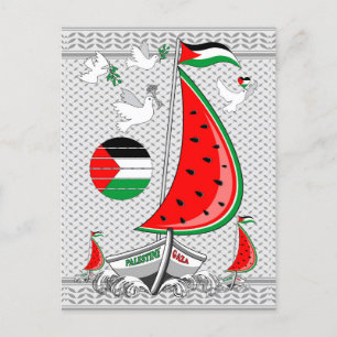 Frihet Global Sumud Flotilla Boats till Gaza Helg Vykort