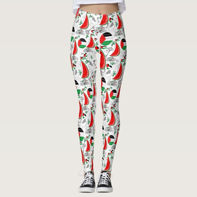 Frihet Global Sumud Flotilla Boats till Gaza Leggings (Framsida)