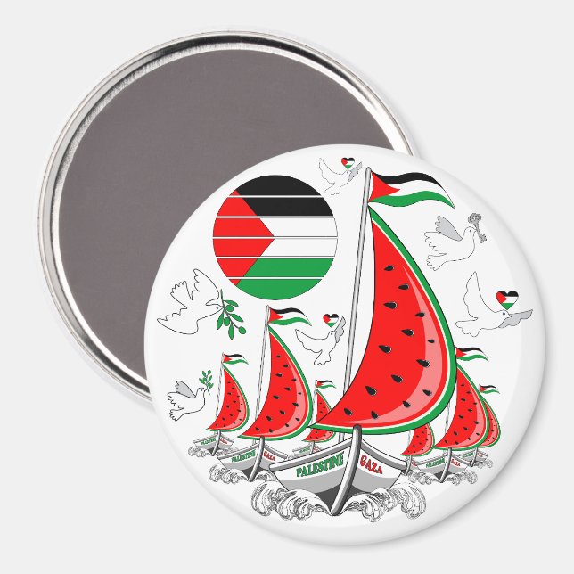 Frihet Global Sumud Flotilla Boats till Gaza Magnet (Front/Back)