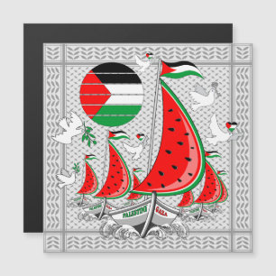 Frihet Global Sumud Flotilla Boats till Gaza Magnetisk Inbjudningskort