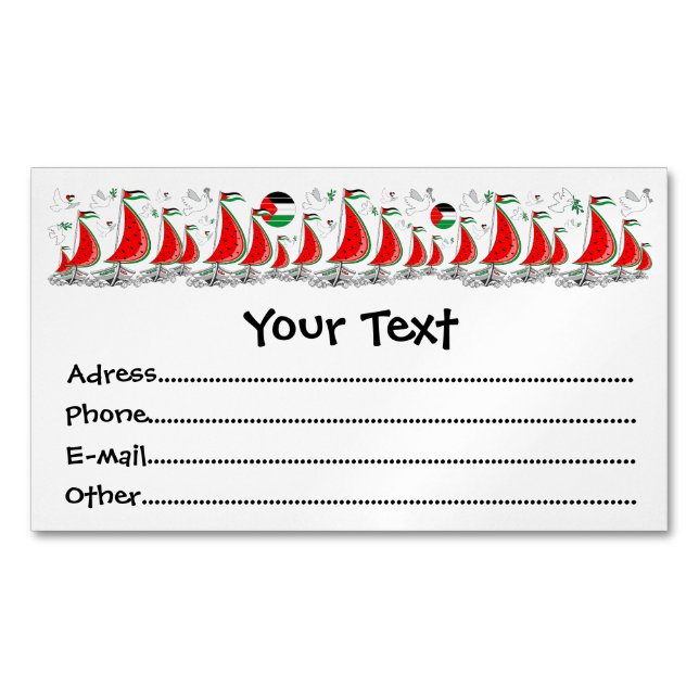 Frihet Global Sumud Flotilla Boats till Gaza Magnetiska Visitkort (Framsida)