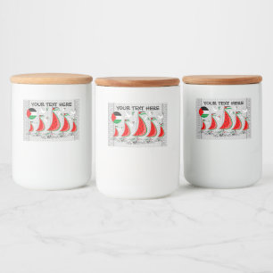 Frihet Global Sumud Flotilla Boats till Gaza Mat Etiketter
