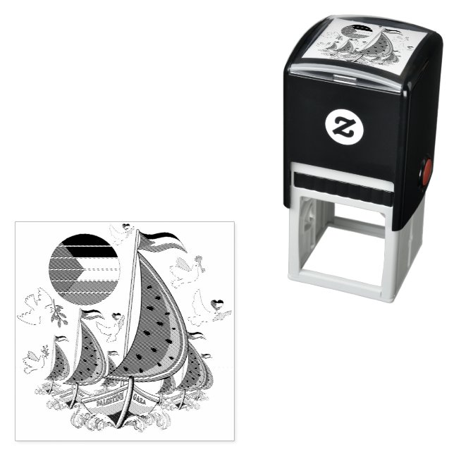 Frihet Global Sumud Flotilla Boats till Gaza Självfärgande Stämpel (In Situ)