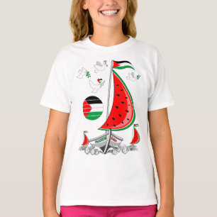 Frihet Global Sumud Flotilla Boats till Gaza T Shirt