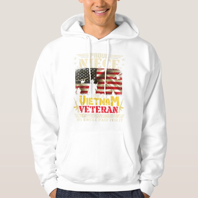 Frihet: Gratis, prydnadsövning i ett Vietnam Vet Hoodie (Framsida)