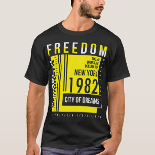 Frihet gulten färg t shirt