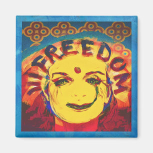 Frihet Gulten smiley face Magnet