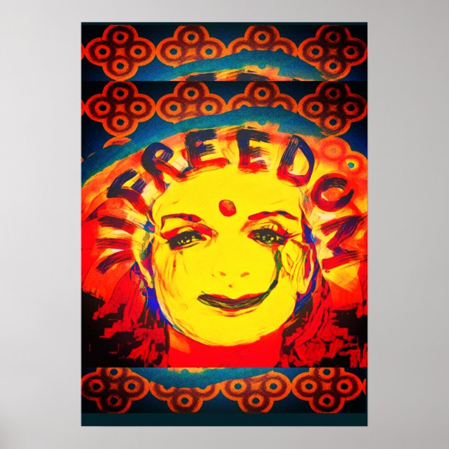 Frihet Gulten smiley face Poster (Framsidan)