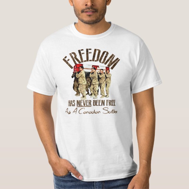 Frihet har varit ALDRIG fritt frågar en T-shirt (Framsida)