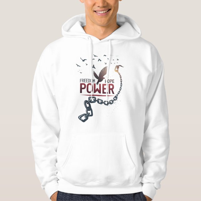 Frihet Hopp Kraft Tröja Hoodie (Framsida)