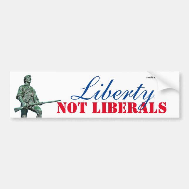 Frihet - inte liberaler - Bumper Sticker Bildekal (Framsidan)