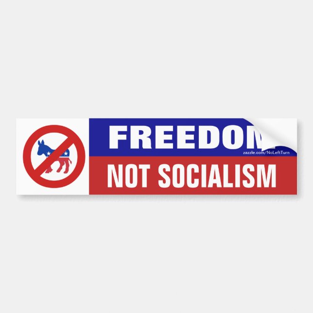 Frihet Inte Socialism Inga Demokrater Bildäckslapp Bildekal (Framsidan)