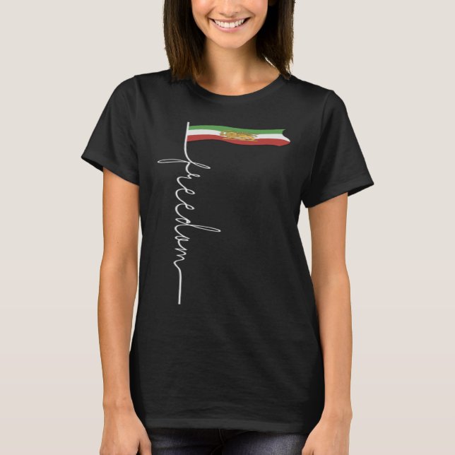 Frihet, iransk flagga, iransk Lejon, Sol och sword T Shirt (Framsida)