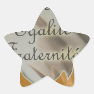 Frihet, jämlikhet, broderskap: en blomstrande fram stjärnformat klistermärke