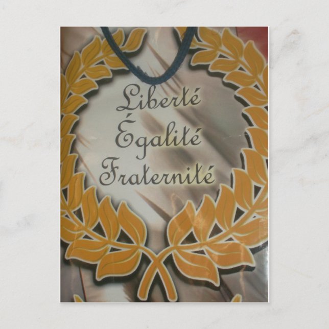 Frihet, jämlikhet, broderskap: en blomstrande fram vykort (Framsida)