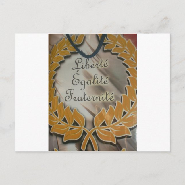 Frihet, jämlikhet, broderskap: en blomstrande fram vykort (Framsida)