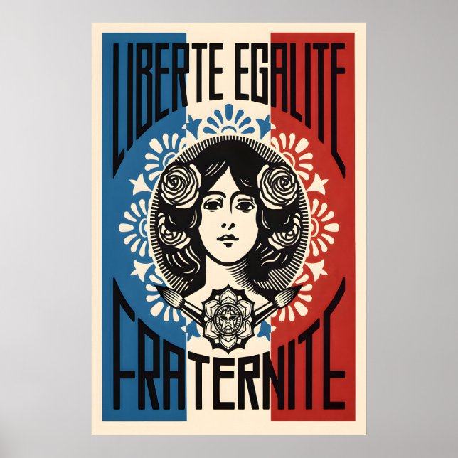 Frihet Jämlikhet Broderskap Reproduktion Poster (Framsidan)