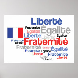 Frihet, jämlikhet, Flagga för broderlig Fransk Poster