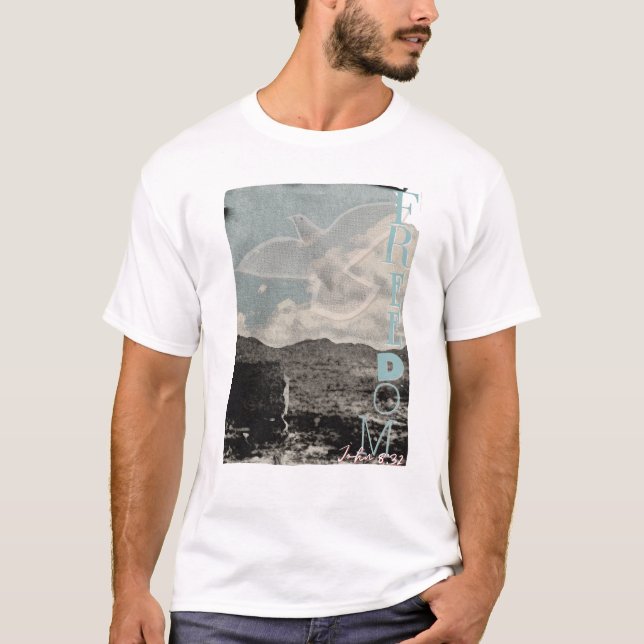 FRIHET Jesus Kristi Bibelvers John 8 T-Shirt (Framsida)