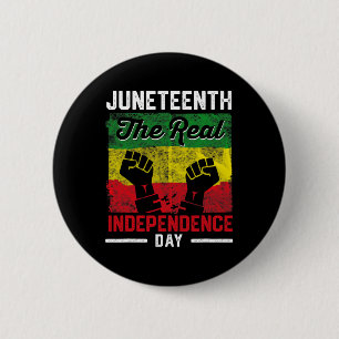 Frihet Juneteenth Riktig Oberoende Frihetsdag Knapp