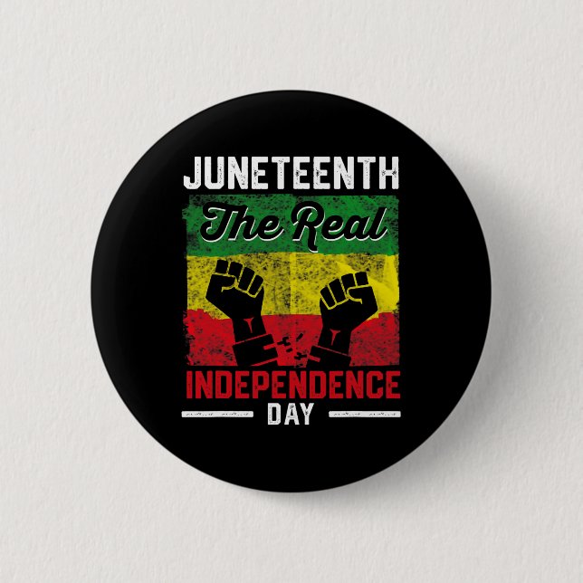 Frihet Juneteenth Riktig Oberoende Frihetsdag  Knapp (Framsida)