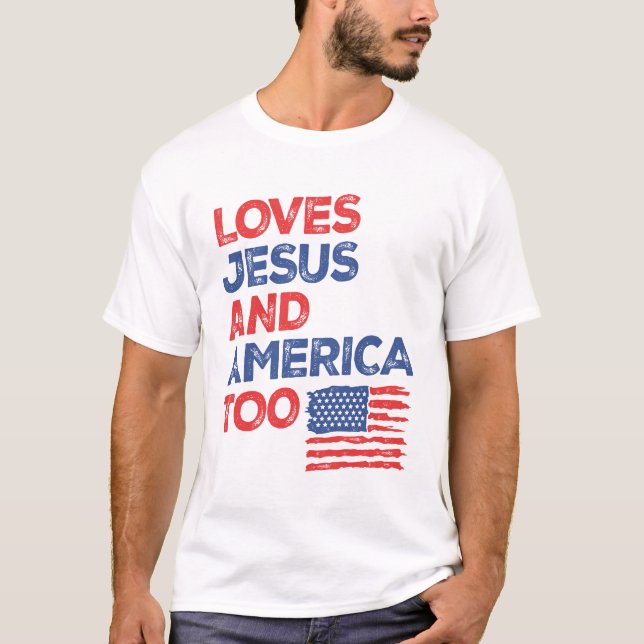 Frihet: Kärlek Jesus och Amerika T Shirt (Framsida)