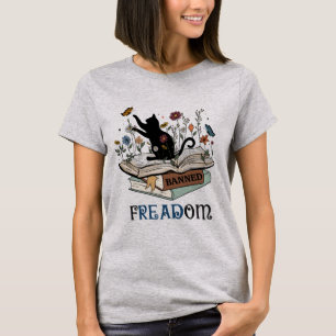 FRIHET - Katt & Bokar - Jag läste Bannat Bokar T Shirt