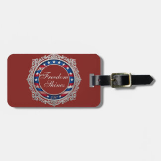 Frihet lyser röd Americana Vintage Silver Förgylld Bagagebricka