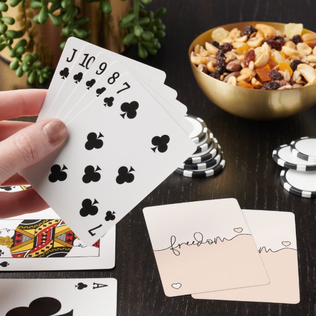 Frihet Minimalistisk Typografi Design Casinokort (På plats)