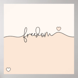 Frihet Minimalistisk Typografi Design Poster