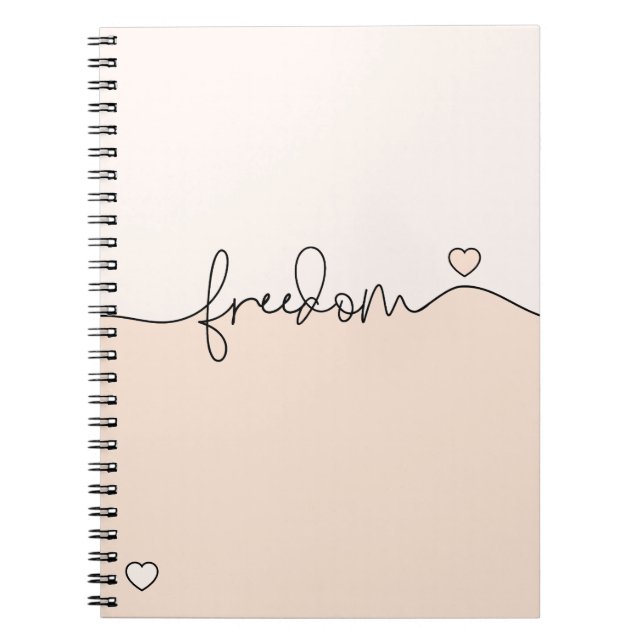 Frihet Minimalistisk Typsnittsdesign Anteckningsbok (Framsidan)