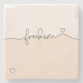 Frihet Minimalistisk Typsnittsdesign Stenunderlägg