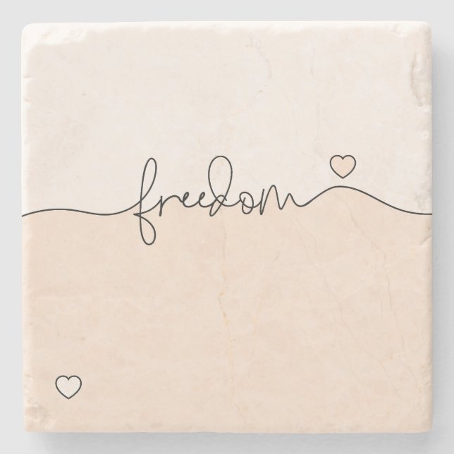 Frihet Minimalistisk Typsnittsdesign Stenunderlägg (Framsidan)