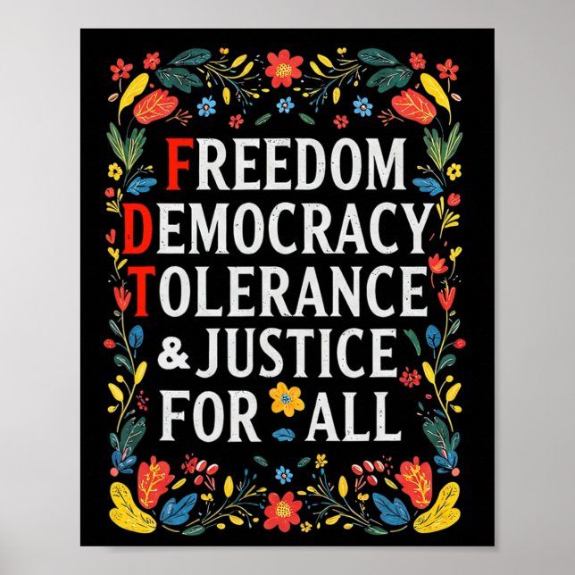Frihet och demokrati Tolerans Rättvisa alla små st Poster (Framsidan)