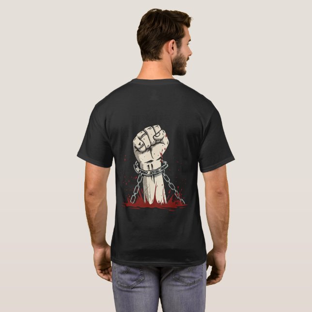 Frihet och fet protestapparat t shirt (Hel baksida)
