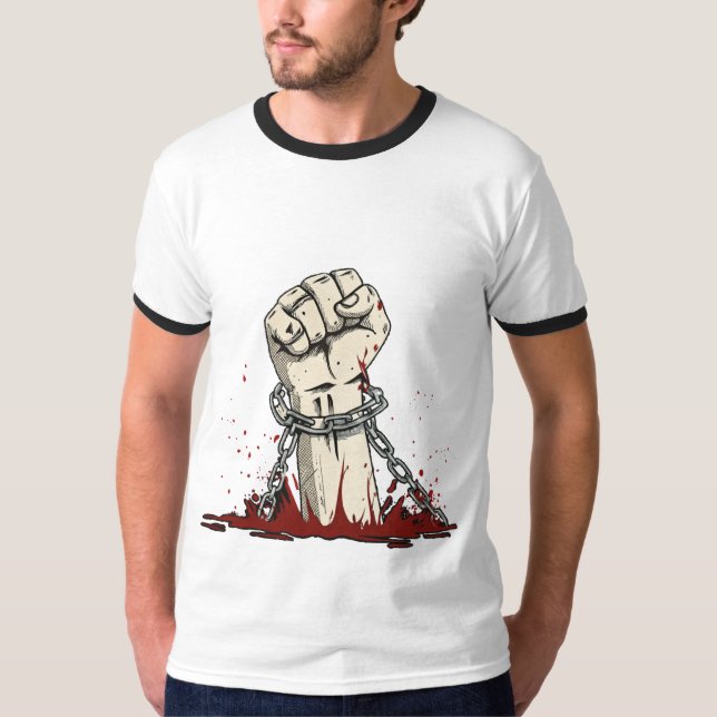 Frihet och fet protestapparat t shirt (Framsida)