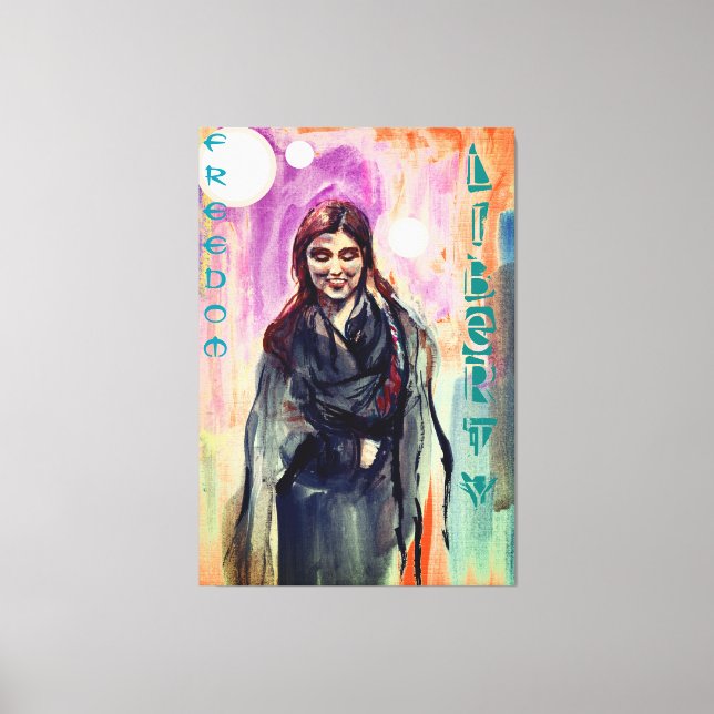 Frihet och frihet Flickor i Kimono Otherworldy Art Canvastryck (Framsida)