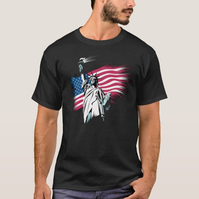Frihet och frihet: Pridet Amerikanska oberoende T Shirt (Framsida)