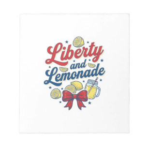 Frihet och Lemonad Patriotisk Citron Vektor Tröja_ Anteckningsblock
