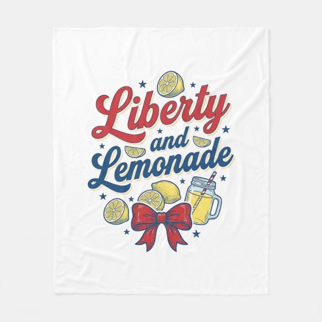 Frihet och Lemonad Patriotisk Citron Vektor Tröja_ Fleecefilt (Framsidan)