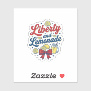 Frihet och Lemonad Patriotisk Citron Vektor Tröja_ Klistermärken