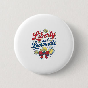 Frihet och Lemonad Patriotisk Citron Vektor Tröja_ Knapp