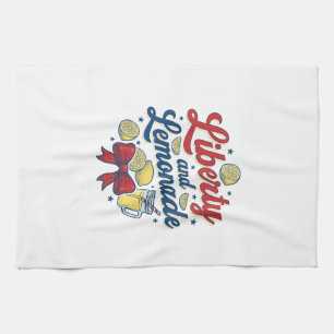 Frihet och Lemonad Patriotisk Citron Vektor Tröja_ Kökshandduk