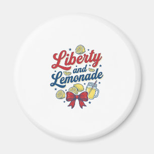 Frihet och Lemonad Patriotisk Citron Vektor Tröja_ Magnet
