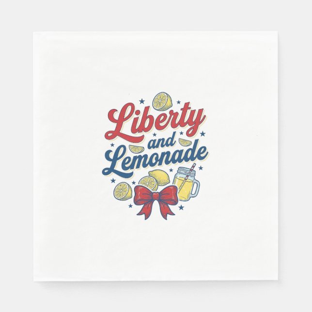 Frihet och Lemonad Patriotisk Citron Vektor Tröja_ Pappersservett (Framsidan)